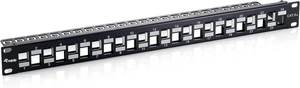 Equip Patch Panel 24 Port RJ45 Cat6a 19 Inch 1U Shielded Black Equip Patch Panel 24 Port RJ45 Cat6a 19 Inch 1U Shielded Black