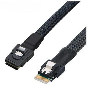 Slim Line S/AS 4.0 SFF-8654 4i 38 Pin Host to M1ni S/AS 4i SFF-8087 36 Pin Target Data Cord(1m) Slim Line S/AS 4.0 SFF-8654 4i 38 Pin Host to M1ni S/AS 4i SFF-8087 36 Pin Target Data Cord(1m)