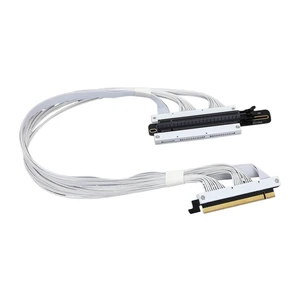 PCIe4.0 Riser Cable GEN4 for GPU Ai Server SMA/*rt Installation High Density Full Connecting Wiring(0.38m,Right Angle White) PCIe4.0 Riser Cable GEN4 for GPU Ai Server SMA/*rt Installation High Density Full Connecting Wiring(0.38m,Right Angle White)