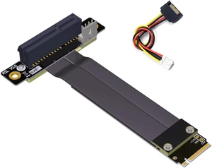 ADT-Link M.2 NVMe to PCI-Express x4 Turn Right Turn Left 4X to M.2 NVMe M Key 2280 Riser Card Gen3.0 Extender Line 32G/BPS (15cm, R42DL) ADT-Link M.2 NVMe to PCI-Express x4 Turn Right Turn Left 4X to M.2 NVMe M Key 2280 Riser Card Gen3.0 Extender Line 32G/BPS (15cm, R42DL)
