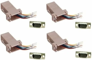 12x Pack db9 Male to rj45 Modular Extender Converter 8p8c Adapter Connector Lot 12x Pack db9 Male to rj45 Modular Extender Converter 8p8c Adapter Connector Lot