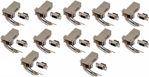 DB9 Female to RJ45 Modular Extender Converter Adapter, 12 Pack DB9 Female to RJ45 Modular Extender Converter Adapter, 12 Pack