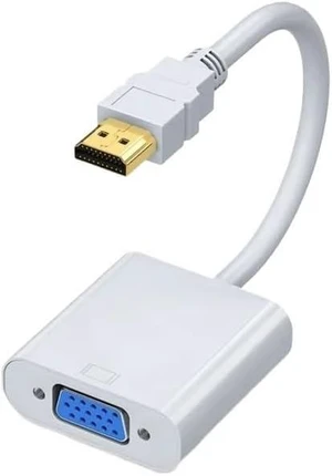 1080P HDMI-Compatible to VGA Adapter Digital to Analog Video Converter Cable for Desktop PC to Monitor Projector HDTV(White Without Audio) 1080P HDMI-Compatible to VGA Adapter Digital to Analog Video Converter Cable for Desktop PC to Monitor Projector HDTV(White Without Audio)