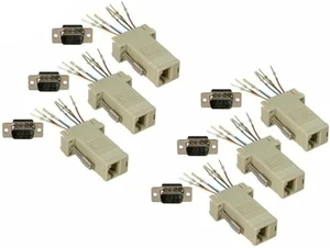 6 Pcs db9 9-pin Serial rs232 Male to rj45 Female Network Ethernet Adapter Ivory 6 Pcs db9 9-pin Serial rs232 Male to rj45 Female Network Ethernet Adapter Ivory