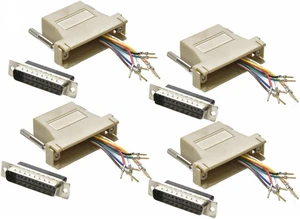 4X db25 Male 25pin to rj45 8p8c Network Ethernet Modular Converter Adapter Ivory 4X db25 Male 25pin to rj45 8p8c Network Ethernet Modular Converter Adapter Ivory