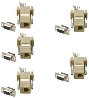 5 Pack db9 Female rs232 to rj11 rj12 6p6c 6 Wires Telephone Modular Adapter 5 Pack db9 Female rs232 to rj11 rj12 6p6c 6 Wires Telephone Modular Adapter
