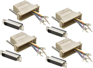 DB25 Male to RJ45 Female Adapter Converter, 4 Pack RS232 Serial Network DB25 Male to RJ45 Female Adapter Converter, 4 Pack RS232 Serial Network