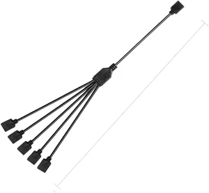 KUNSR Female to Female 5V 3 Pin Addressable ARGB Splitter Extension Cable for Extend PC Computer Fans(1 to 5) KUNSR Female to Female 5V 3 Pin Addressable ARGB Splitter Extension Cable for Extend PC Computer Fans(1 to 5)