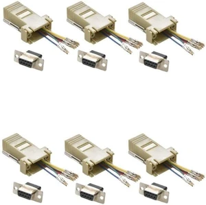 6X Pcs db9 9-pin Female to rj45 Female Modular Serial rs232 Adapter Converter 6X Pcs db9 9-pin Female to rj45 Female Modular Serial rs232 Adapter Converter