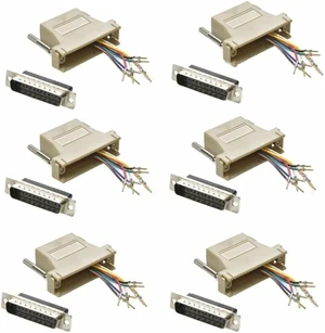 6X DB25 Male to RJ45 Network Ethernet Modular Converter Adapter 6X DB25 Male to RJ45 Network Ethernet Modular Converter Adapter