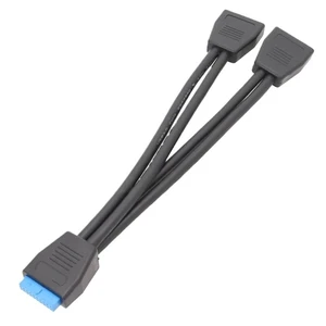 1PC Motherboard USB 3.0 19PIN Header 1 to 2 Extension Splitter Cable,20cm 19Pin Internal Extension Header Cable, Black 1PC Motherboard USB 3.0 19PIN Header 1 to 2 Extension Splitter Cable,20cm 19Pin Internal Extension Header Cable, Black