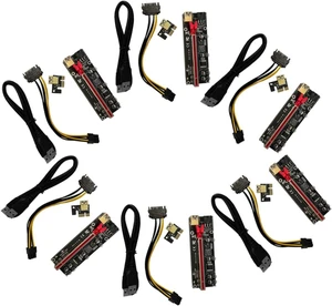 PCI-E 1x to 16x Riser Adapter for GPU USB 3.0 Extension Cable PCIE 1x to 16x Extender for Mining High-Speed Connection for Desktop Use Compatible Graphics Cards PCI-E 1x to 16x Riser Adapter for GPU USB 3.0 Extension Cable PCIE 1x to 16x Extender for Mining High-Speed Connection for Desktop Use Compatible Graphics Cards