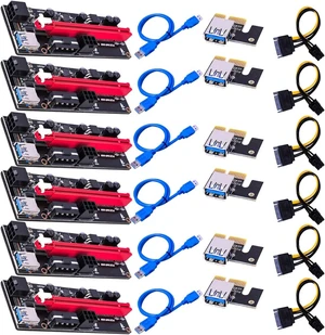 YANGQI yaoqijie 6pcs Newest VER009 USB 3.0 PCI-E Riser VER 009S Express 1X 4X 8X 16x Extender Riser Adapter Card SATA 15pin to 6 Pin Power Cable Lasting (Color : 6pcs) YANGQI yaoqijie 6pcs Newest VER009 USB 3.0 PCI-E Riser VER 009S Express 1X 4X 8X 16x Extender Riser Adapter Card SATA 15pin to 6 Pin Power Cable Lasting (Color : 6pcs)