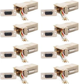 8 Pcs db9 rs232 Serial db9 Female to rj45 8p8c Network Modular Adapter Ivory 8 Pcs db9 rs232 Serial db9 Female to rj45 8p8c Network Modular Adapter Ivory