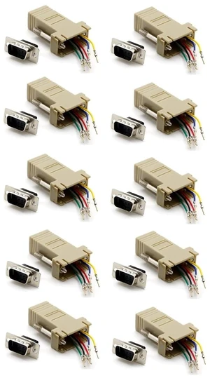 10 Pack db9 Male Serial rs232 to rj11 rj12 6p6c 6 Wires Telephone Phone Adapter 10 Pack db9 Male Serial rs232 to rj11 rj12 6p6c 6 Wires Telephone Phone Adapter