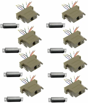 8 Pcs db25 Male to rj45 Female Network 8p8c Adapter Converter Gold-pin Connector 8 Pcs db25 Male to rj45 Female Network 8p8c Adapter Converter Gold-pin Connector