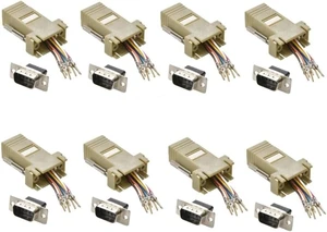 8X db9 Male to rj45 Female Network Modular Adapter Connector 8p8c Serial rs232 8X db9 Male to rj45 Female Network Modular Adapter Connector 8p8c Serial rs232