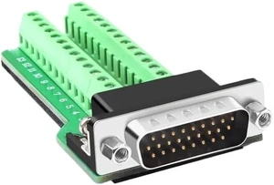 DB26 Solder-Free Connector 26-pin 3 Row Male Female Plug Industrial Grade DB 26 Breakout Terminal Wiring Board Adapter(MN) DB26 Solder-Free Connector 26-pin 3 Row Male Female Plug Industrial Grade DB 26 Breakout Terminal Wiring Board Adapter(MN)
