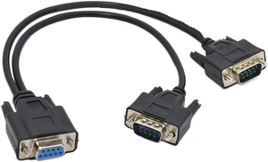 Display Serial Cable Splitter Directly Connected 2 in 1 DB9 9Pin 1 to2 RS232 Data Cable Male to Femal(Red) Display Serial Cable Splitter Directly Connected 2 in 1 DB9 9Pin 1 to2 RS232 Data Cable Male to Femal(Red)