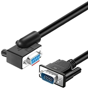 RS232 DB9 Elbow Serial Port Cable Male to Female Extension Data Wire Black p/;vc(FM-D,0.5M) RS232 DB9 Elbow Serial Port Cable Male to Female Extension Data Wire Black p/;vc(FM-D,0.5M)