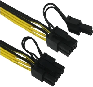 6pcs CPU 8 Pin Female to Dual PCIe 2X 8 Pin (6+2) Male Power Adapter Splitter Cable for Graphics Card BTC Miner 9-inch 6pcs CPU 8 Pin Female to Dual PCIe 2X 8 Pin (6+2) Male Power Adapter Splitter Cable for Graphics Card BTC Miner 9-inch
