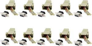10 Pack db9 9-pin Serial rs232 Female to rj45 Female Modular Adapter Converter 10 Pack db9 9-pin Serial rs232 Female to rj45 Female Modular Adapter Converter