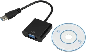 USB to VGA Converter Projector Conversion Cable USB3.0 to Interface External Graphics Card Expansion Display Screen Data cab(BK) USB to VGA Converter Projector Conversion Cable USB3.0 to Interface External Graphics Card Expansion Display Screen Data cab(BK)