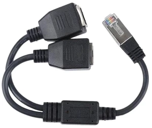 RJ45 1 Male to 2 Female Socket Port Ethernet Internet Network Splitter Y Adapter Extension Cable RJ45 1 Male to 2 Female Socket Port Ethernet Internet Network Splitter Y Adapter Extension Cable