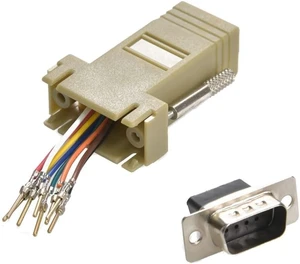 12 Pack db9 9-pin Serial rs232 Male to rj45 Female Modular Adapter Converter 12 Pack db9 9-pin Serial rs232 Male to rj45 Female Modular Adapter Converter