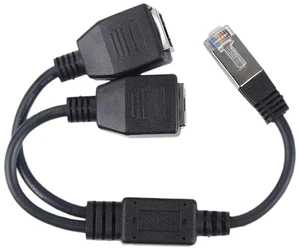 RJ45 1 Male to 2 Female Socket Port LAN Ethernet Network Splitter Y Adapter Extension Cable RJ45 1 Male to 2 Female Socket Port LAN Ethernet Network Splitter Y Adapter Extension Cable