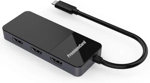 Premium Cord MST Adapter USB-C (DP 1.4) to 3X HDMI 2.0 for Monitors up to 8K @ 30Hz (3 Times 4K), Extended + Mirror + Dupate Mode, Black Premium Cord MST Adapter USB-C (DP 1.4) to 3X HDMI 2.0 for Monitors up to 8K @ 30Hz (3 Times 4K), Extended + Mirror + Dupate Mode, Black