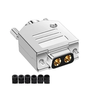 DB High Current Plug Sol*/id Pure Copper Gold-Plated 2Pin Power Connector 2W2 2V2 Male and Female 40A an ti Reverse Insertion Joint(2W2 9F) DB High Current Plug Sol*/id Pure Copper Gold-Plated 2Pin Power Connector 2W2 2V2 Male and Female 40A an ti Reverse Insertion Joint(2W2 9F)
