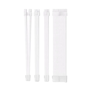 KUNSR PC Power Supply Sleeved Cable Extension 30CM 24Pin PCIE GPU 8Pin CPU Extensions with Cable Combs Set(All White) KUNSR PC Power Supply Sleeved Cable Extension 30CM 24Pin PCIE GPU 8Pin CPU Extensions with Cable Combs Set(All White)