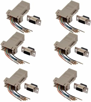 6 Pcs DB9 Female to RJ45 Adapter Ivory Serial RS232 Network Connector 6 Pcs DB9 Female to RJ45 Adapter Ivory Serial RS232 Network Connector