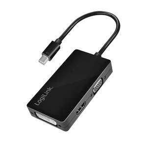 LogiLink CV0110 4K Mini DisplayPort to DVI/HDMI/VGA Adapter Black LogiLink CV0110 4K Mini DisplayPort to DVI/HDMI/VGA Adapter Black