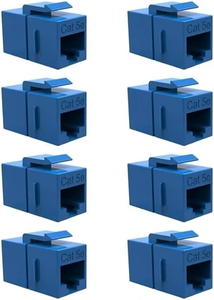 8X Cat5E RJ45 Ethernet Network Coupler Snap-in Jack F/F Keystone Blue 8X Cat5E RJ45 Ethernet Network Coupler Snap-in Jack F/F Keystone Blue