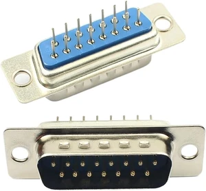 10pcs D-SUB 15 Round Pin 15P Male Straight Through ho/*le PCB Connector 2 Row DB15M Connector 10pcs D-SUB 15 Round Pin 15P Male Straight Through ho/*le PCB Connector 2 Row DB15M Connector