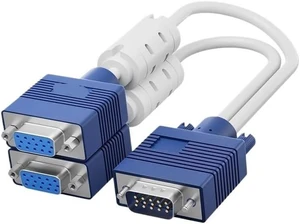 VGA 1/2 Distribution Cable Computer 1 Drag 2 Screen Video Transmission Display VGA 1/2 Distribution Cable Computer 1 Drag 2 Screen Video Transmission Display