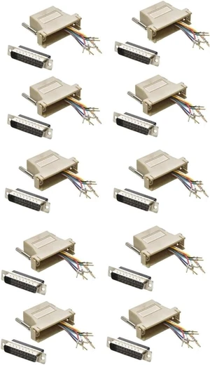10 Pack DB25 Male to RJ45 Female Serial Network Adapter Connector 10 Pack DB25 Male to RJ45 Female Serial Network Adapter Connector