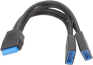 USB 3.0 Female to 20 Pin Header Motherboard Internal Connection Dual Port USB 3.0 19 Pin Y Splitter USB 3.0 Female to 20 Pin Header Motherboard Internal Connection Dual Port USB 3.0 19 Pin Y Splitter