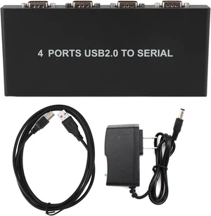 USB to 4 Port RS232 Serial Adapter, USB 2.0 to Quad DB9 RS-232 Converter Hub with Aluminum Alloy Shell, Compatible with 10 8 7 OS X USB to 4 Port RS232 Serial Adapter, USB 2.0 to Quad DB9 RS-232 Converter Hub with Aluminum Alloy Shell, Compatible with 10 8 7 OS X