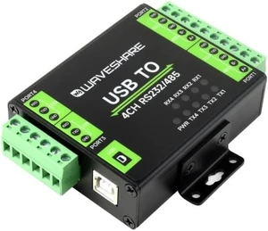 Industrial USB to 4-Port Serial Converter with FT4232HL Chip, 2 Isolated RS232 and 2 Isolated RS232 485 Ports for Microcontroller and IoT Development SKU-26681 Industrial USB to 4-Port Serial Converter with FT4232HL Chip, 2 Isolated RS232 and 2 Isolated RS232 485 Ports for Microcontroller and IoT Development SKU-26681