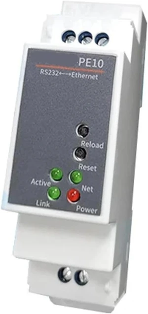 PE10 RS232 to Ethernet DIN-Rail Converter(PE10-M EU Adapter) PE10 RS232 to Ethernet DIN-Rail Converter(PE10-M EU Adapter)