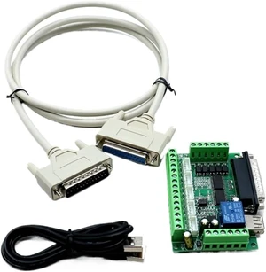 1 * 5 axis DB25 Breakout Board Interface Adapter +1 * DB25 Parallel Cable +1*USB Cable 1 * 5 axis DB25 Breakout Board Interface Adapter +1 * DB25 Parallel Cable +1*USB Cable
