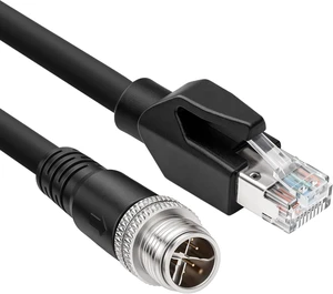 SZRMCC M12 8 Pin X-Coded Male to RJ45 Ethernet Cable Cat7e Gigabit Shielded Waterproof Network Cable for Basler GigE Cognex in-Sight Industrial Camera Vision Sensors (Bback,50M) SZRMCC M12 8 Pin X-Coded Male to RJ45 Ethernet Cable Cat7e Gigabit Shielded Waterproof Network Cable for Basler GigE Cognex in-Sight Industrial Camera Vision Sensors (Bback,50M)