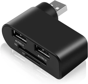 4 in 1 USB 2.0 Hub Docking Station 1 Usb2.0 480Mbps Rotatable Splitter Card Fast Reader for Laptop Notebook for Accessories with 2 USB 2.0 Ports/925 4 in 1 USB 2.0 Hub Docking Station 1 Usb2.0 480Mbps Rotatable Splitter Card Fast Reader for Laptop Notebook for Accessories with 2 USB 2.0 Ports/925