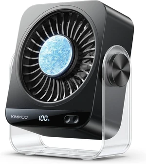 KIMMOO Rechargeable USB Desk Fan for Bedroom, 199 Speeds Turbo Airflow, Portable Fan with Ice Cooling, Digital Display Quiet Table Fan, 270° Rotating Small Battery Desktop Fans for Home Office (Black) KIMMOO Rechargeable USB Desk Fan for Bedroom, 199 Speeds Turbo Airflow, Portable Fan with Ice Cooling, Digital Display Quiet Table Fan, 270° Rotating Small Battery Desktop Fans for Home Office (Black)