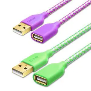 USB Extender Cord, Type A Male to A Female USB 2.0 Extension Cable USB Extender Cord, Type A Male to A Female USB 2.0 Extension Cable