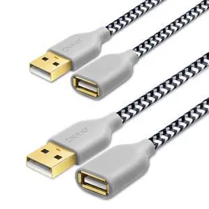 White USB Extension Cable, Type-A Male to Type-A Female Extender Cord White USB Extension Cable, Type-A Male to Type-A Female Extender Cord