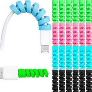 36 Pcs Jetec Charger Cable Protector, Spiral USB Wire Protector,Colorful 36 Pcs Jetec Charger Cable Protector, Spiral USB Wire Protector,Colorful